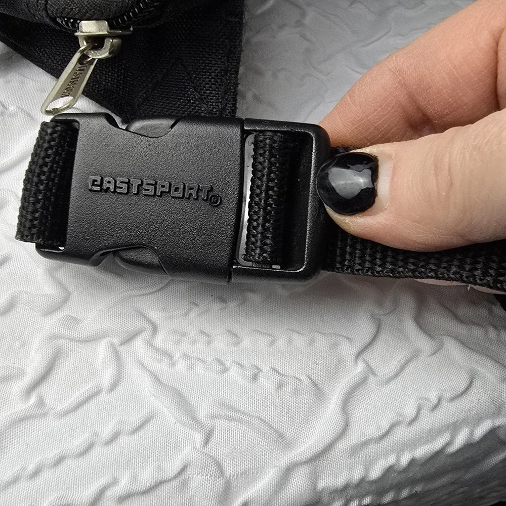 Eastport Fanny Pack 90s Hip Waist‎ Bag 6 Pockets Black Hiking Travel Vintage